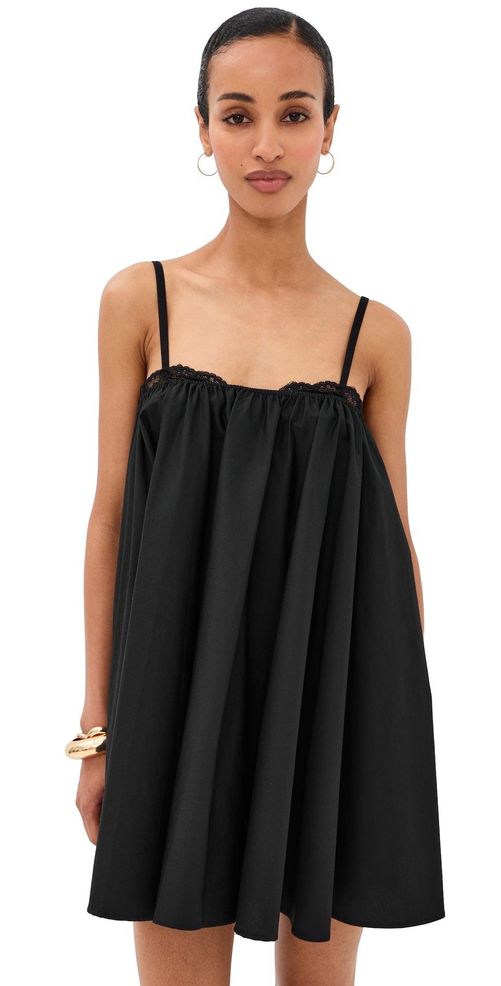 STAUD Cecily Mini Dress Black