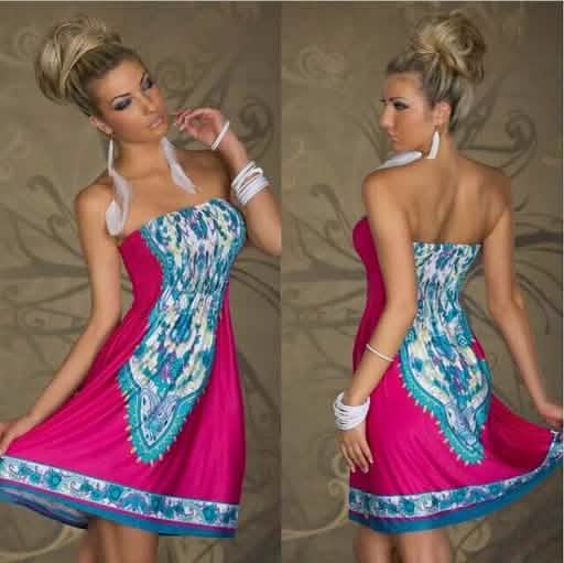 Strapless Paisley Print Dress - Assorted Styles and Sizes - X Pink Bohemian