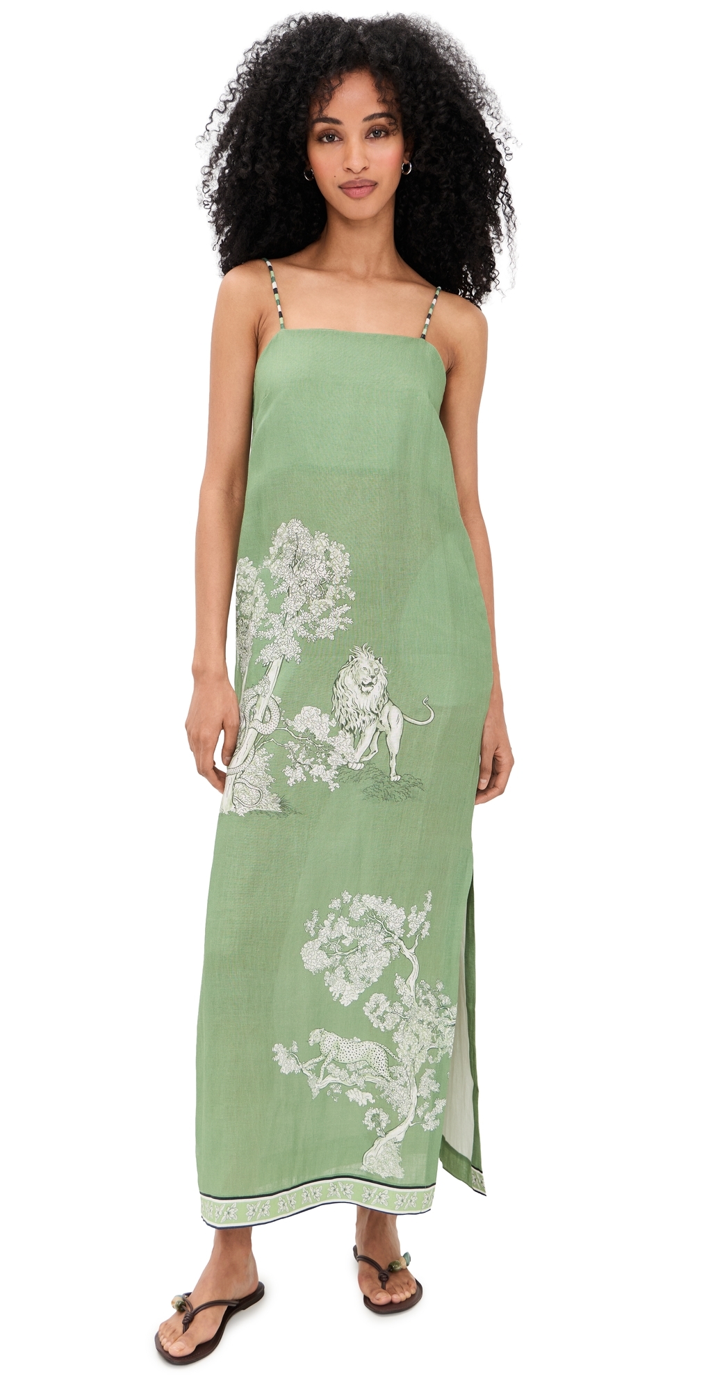 Las Sureñas Botanical Maxi Dress Green