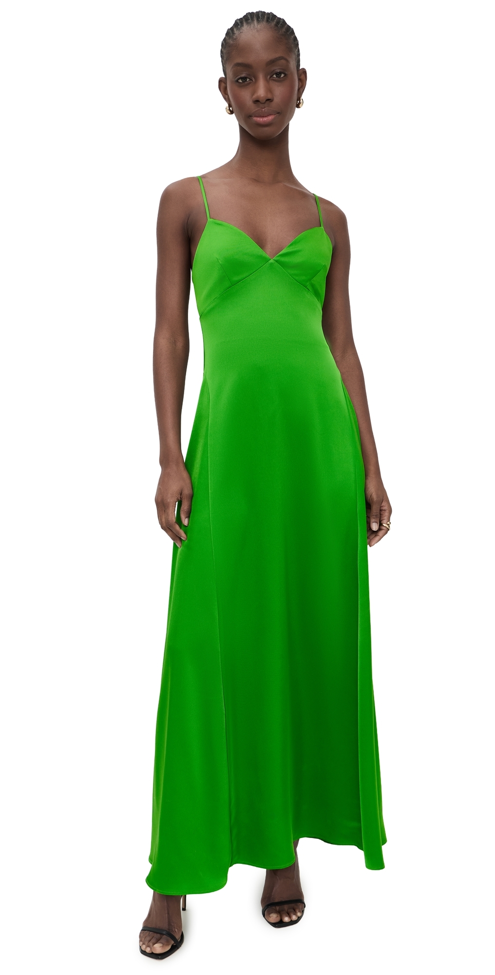 Susana Monaco Satin Slip Dress Shamrock
