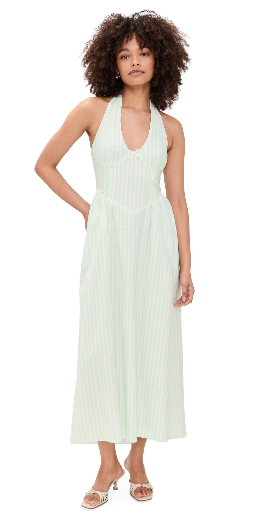 Seven Wonders Calianna Midi Dress Mint Stripe