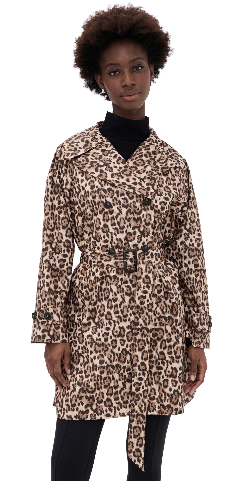 Save The Duck Tecla Trench Coat Leopard