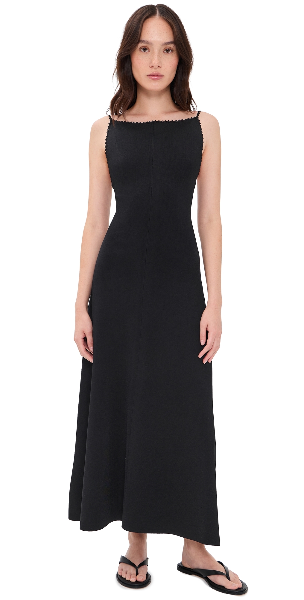 Theory Square Neck Maxi Dress black -