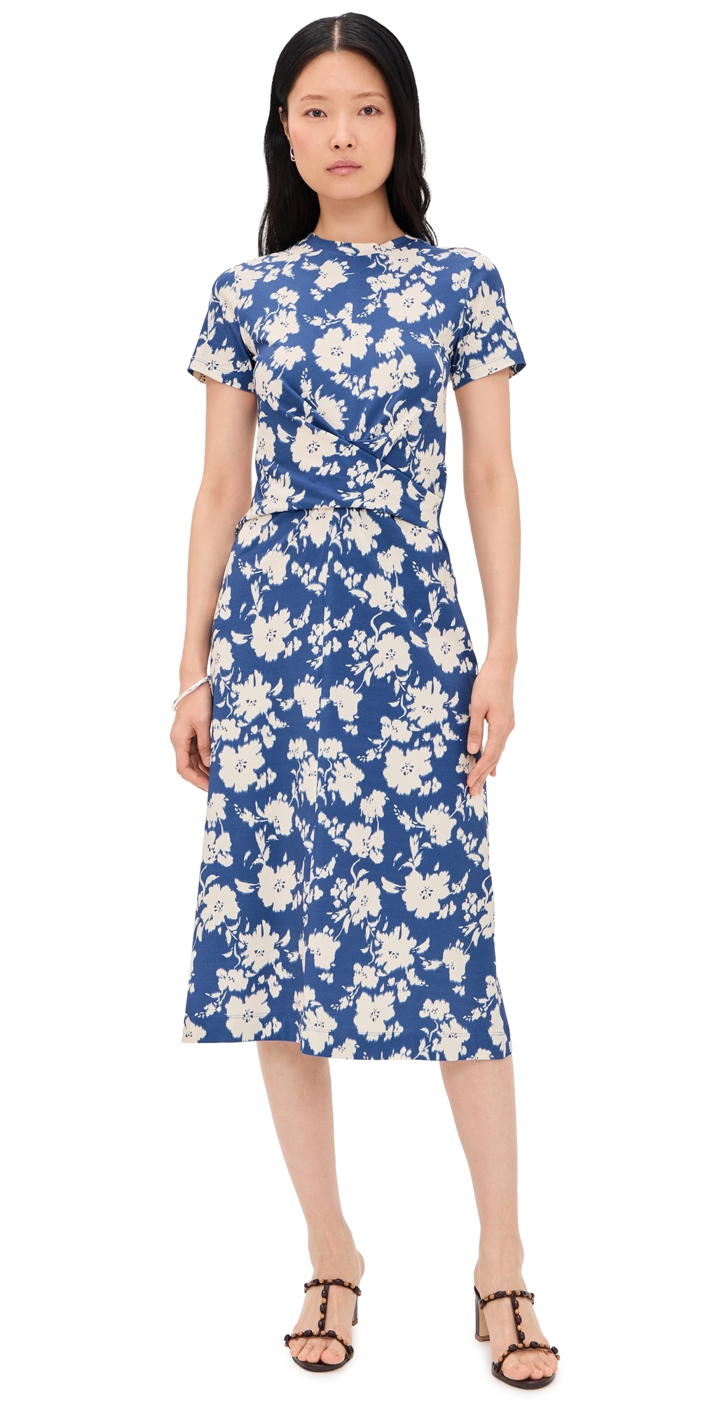 Tanya Taylor Mac Dress French BlueCream Multi X