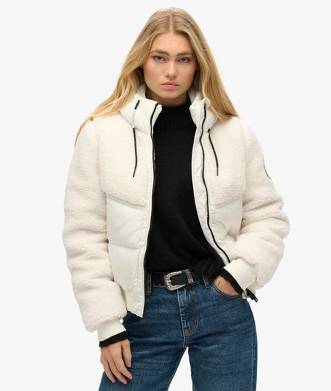 Superdry Women's Everest Bomber Hybrid Jacket White
