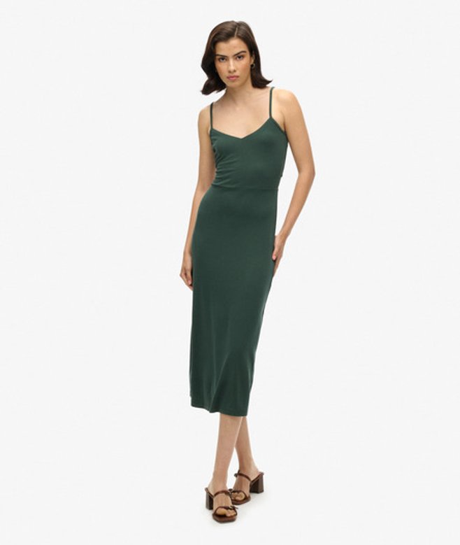 Superdry Women's Jersey Open Back Dress Green