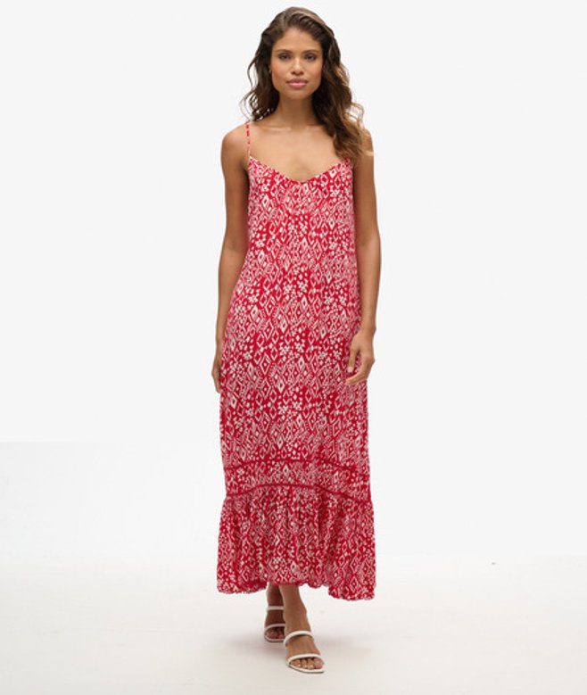 Superdry Women's Women's Long Cami Dress Red Boho Red