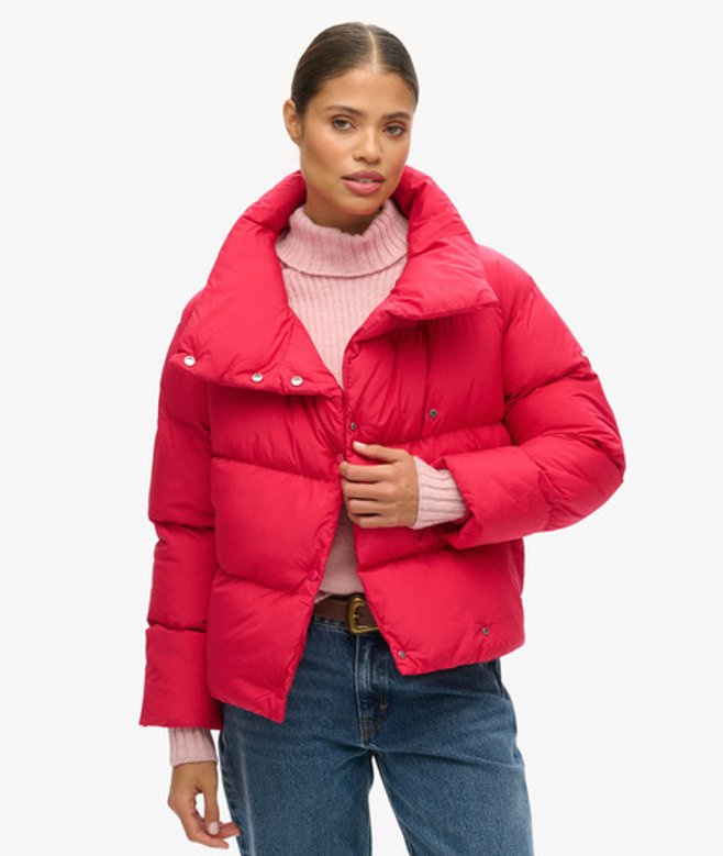 Superdry Women's Short Puffer Coat Pink