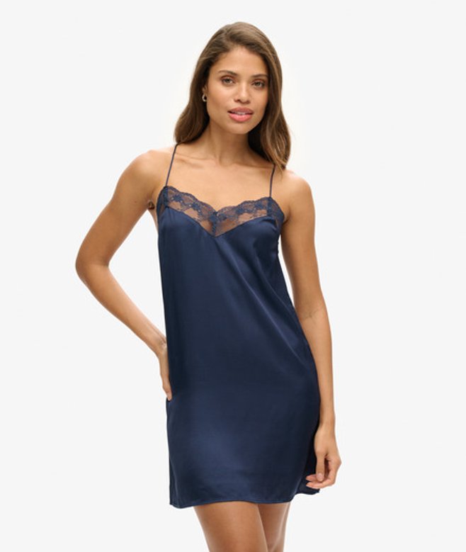 Superdry Women's Women's Satin Cami Mini Dress Navy Richest Navy