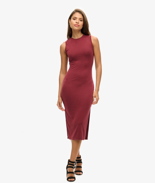 Superdry Women's Women's Womens Purple Back Detail Jersey Midi Dress