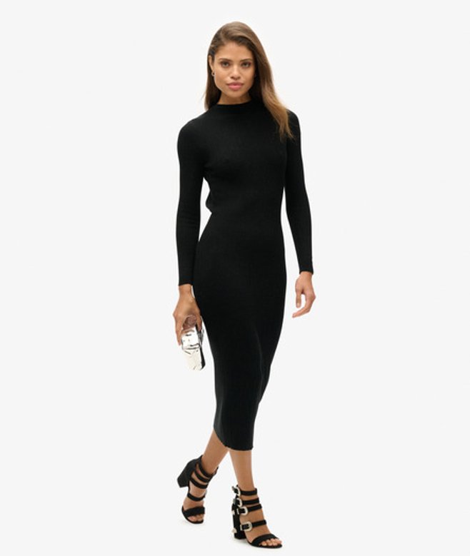Superdry Women's Women's Backless Bodycon Midi Dress Black