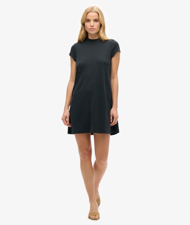 Superdry Women's Women's Short Sleeve A-line Mini Dress Black