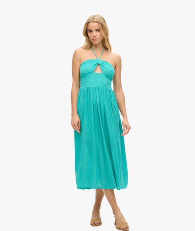 Superdry Women's Women's Cut Out Midi Dress Green Tropical Green