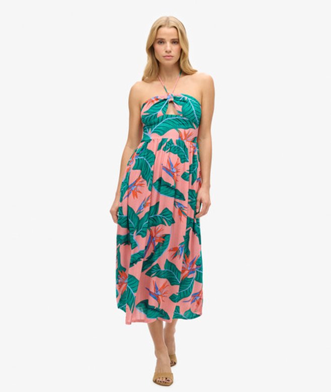 Superdry Women's Women's Cut Out Midi Dress Pink Paradise Pink