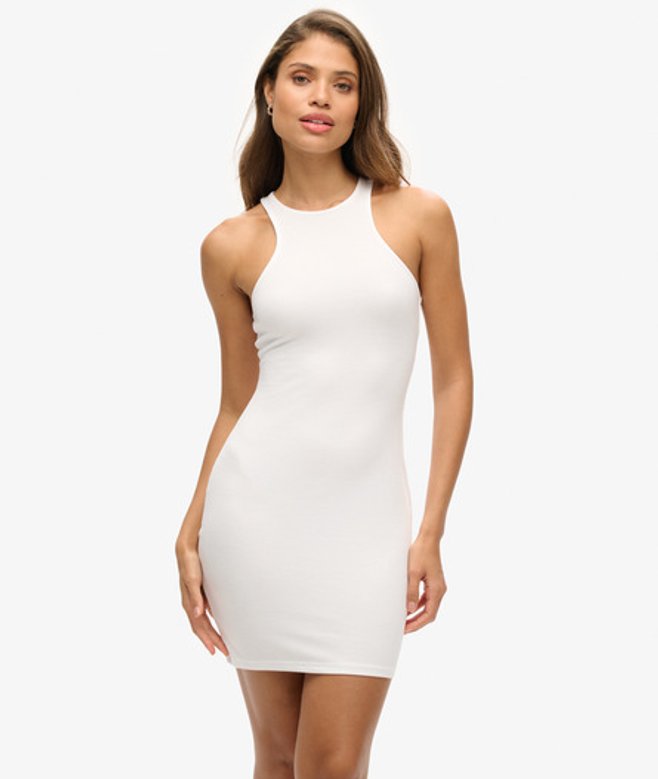 Superdry Women's Women's Women's Jersey Racer Mini Dress, White