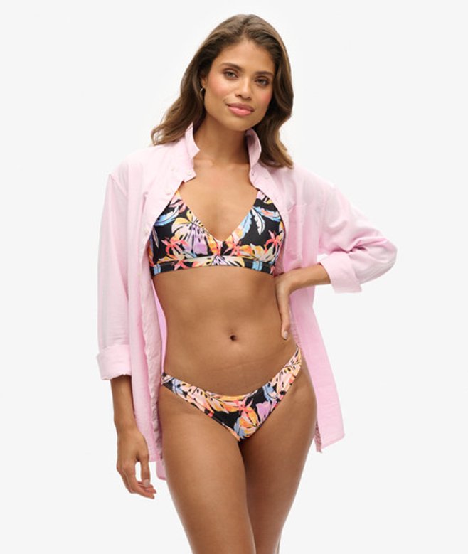 Superdry Women's Women's Printed Classic Bikini Briefs Black Orange Tropic