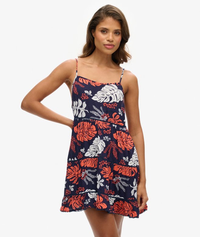 Superdry Women's Women's Mini Beach Cami Dress Navy Hawaiian Navy