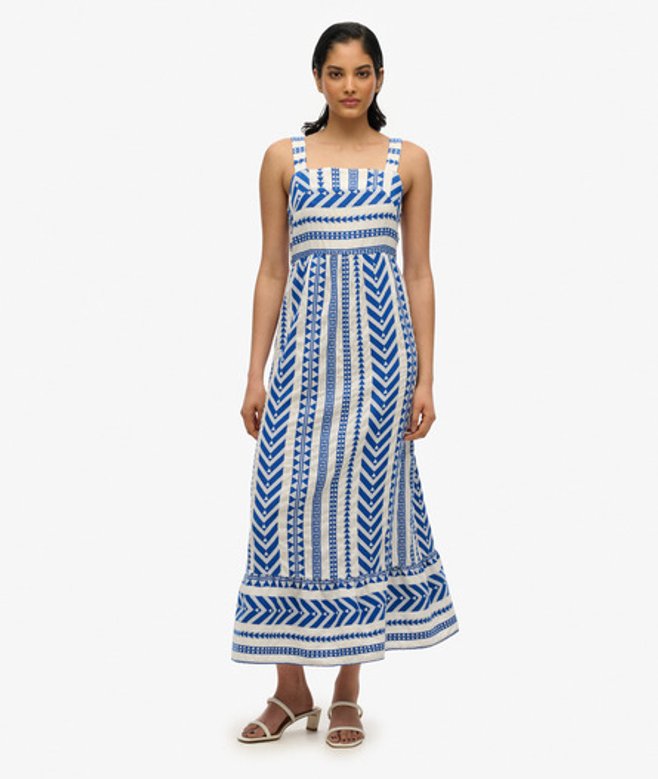 Superdry Women's Statement Tiered Maxi Dress Blue