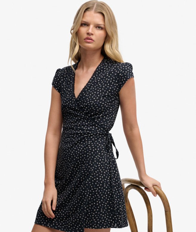 Superdry Women's Athletic Essential Wrap Dress Navy