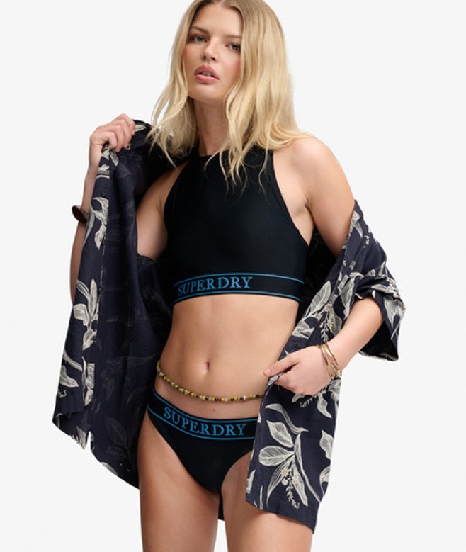 Superdry Women's Logo Racer Back Bikini Top Navy