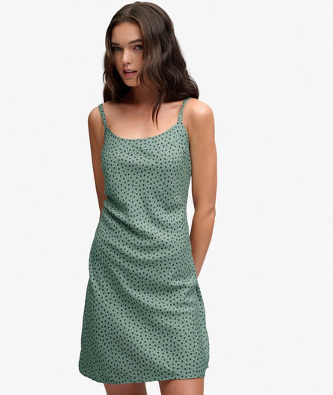 Superdry Women's Printed Cami Mini Dress Green