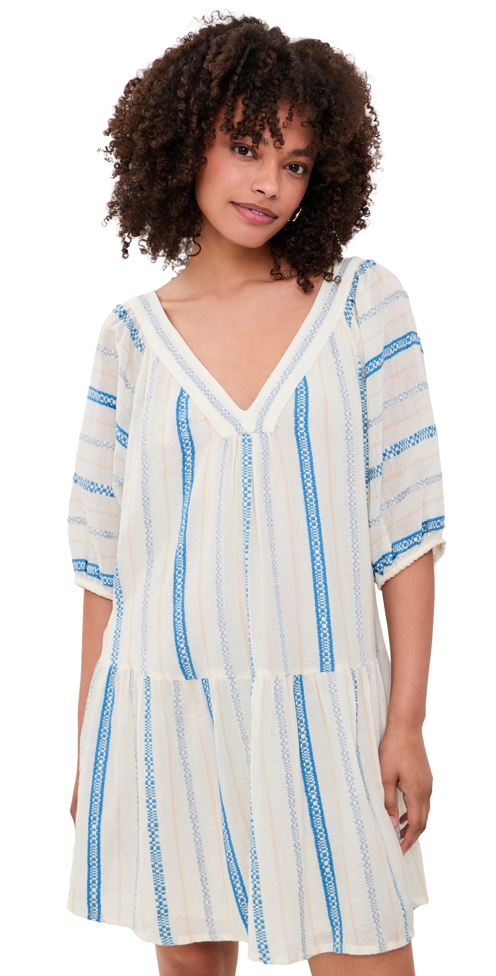 Velvet Selita Dress CreamBlue