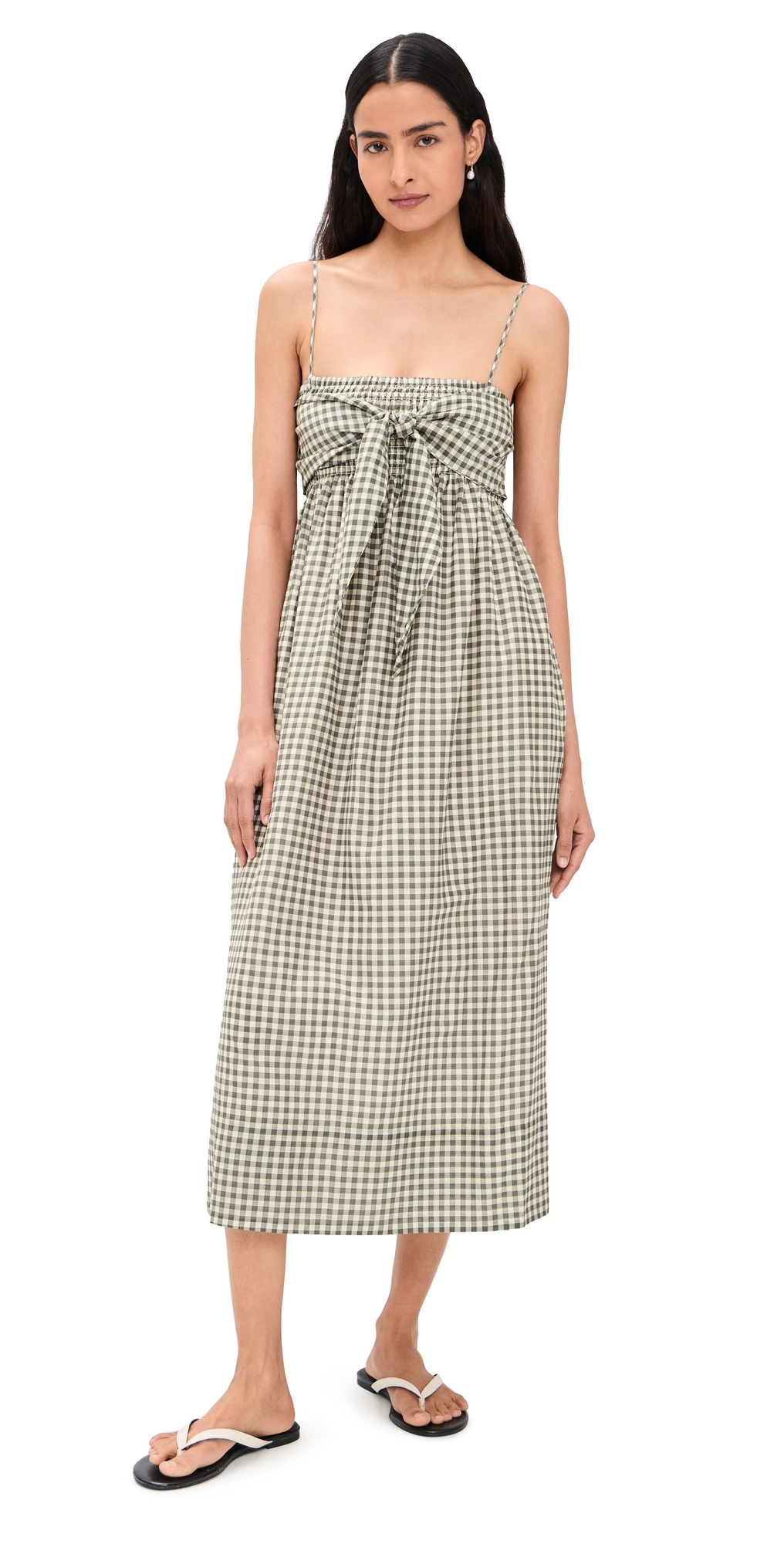 Vince Tie Smocked Cami Dress Off WhiteSmoke