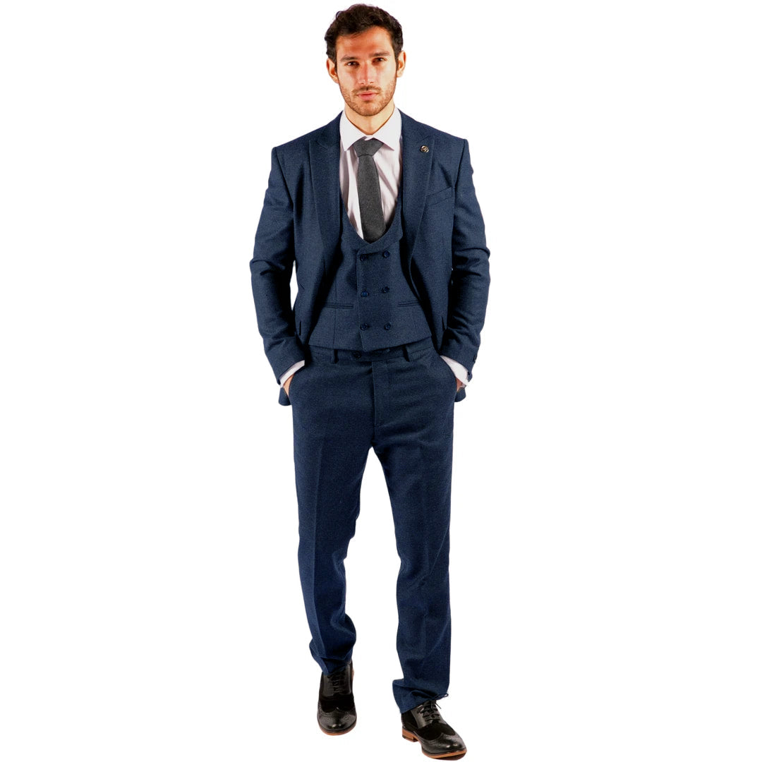 Vintage Classical Piece Mens Suit Herringbone Notch Lapel Blazer Blazer Vest+Pants