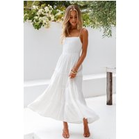 Train Into Town Midi Dress White