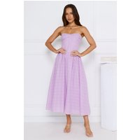 City Of Stars Strapless Embroidered Midi Dress Lilac