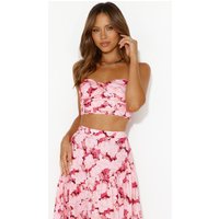 Escaping Reality Strapless Crop Top Pink