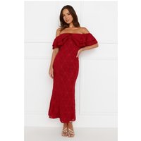 Moment Of Dance Off Shoulder Maxi Dress Red