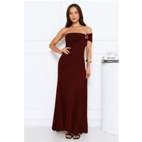 Dewdrop Daze One Shoulder Maxi Dress Burgundy