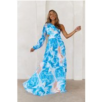 Tide Treasures One Shoulder Maxi Dress Blue