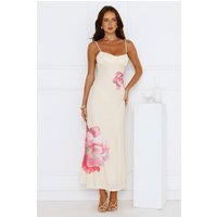 Paradise Glow Mesh Midi Dress Yellow
