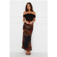 Amoret Midi Dress Black Leopard