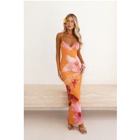 Sunset Sangria Mesh Maxi Dress Orange