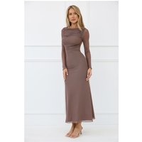 Thinking Pretty Long Sleeve Maxi Dress Mushroom