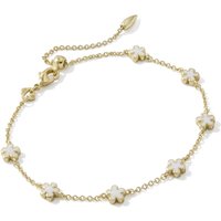Jane Gold Delicate Chain Bracelet White Enamel