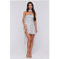 Twirl In Dots Polka Dot Mini Dress White