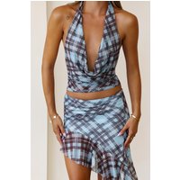 Chase The Night Halter Top Blue
