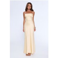 Evening Energy Satin Maxi Dress Yellow