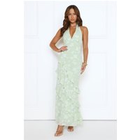 Scarlet Muse Halter Maxi Dress Green