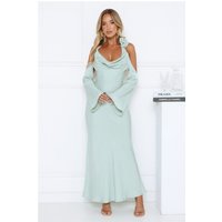 Satin Edge Halter Maxi Dress Sage