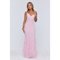 Softly Twirling Mesh Maxi Dress Pink