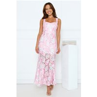 Petal Veil Sequin Maxi Dress Pink