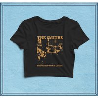 The Smiths The World Won't Listen Vintage Crop Top