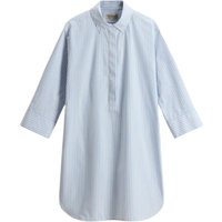 casual woman clothes Woolrich - striped poplin serafino dress stripe blue whiff - blue