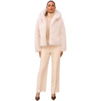 Short coat in faux fur long with hood Woman Attentif Paris