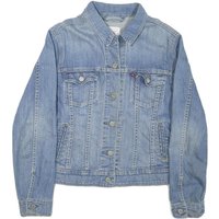 LEVI'S Womens Blue Denim Jacket S Cotton Blend Button Closure Classic Fit Casual